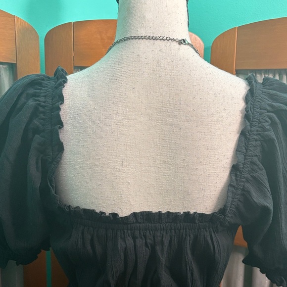 Aerie Black Puff Sleeve Mini Dress - Picture 9 of 13